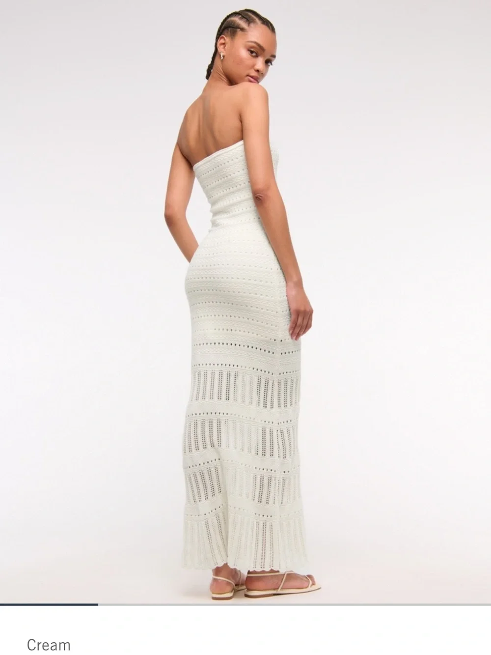 Abercrombie Strapless Crochet-Style Maxi Dress — Size M